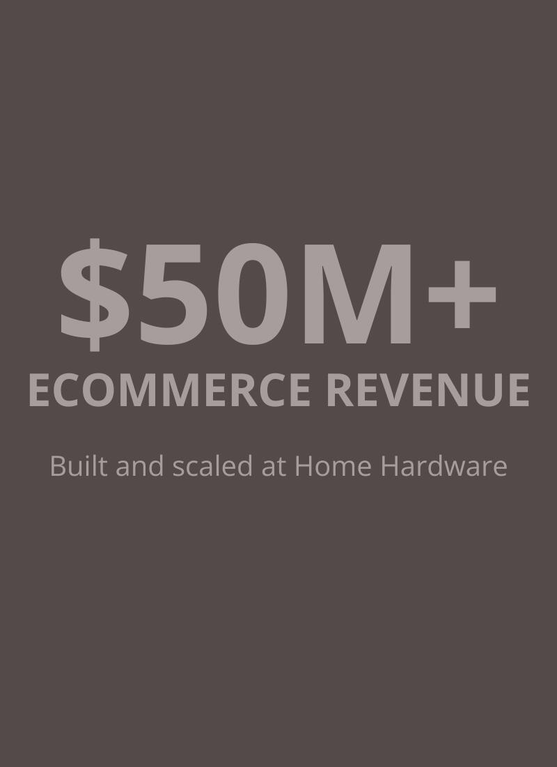 Auctor eu augue More than 50 million dollars in annual e-commerce revenue built and scaled at Home Hardware
